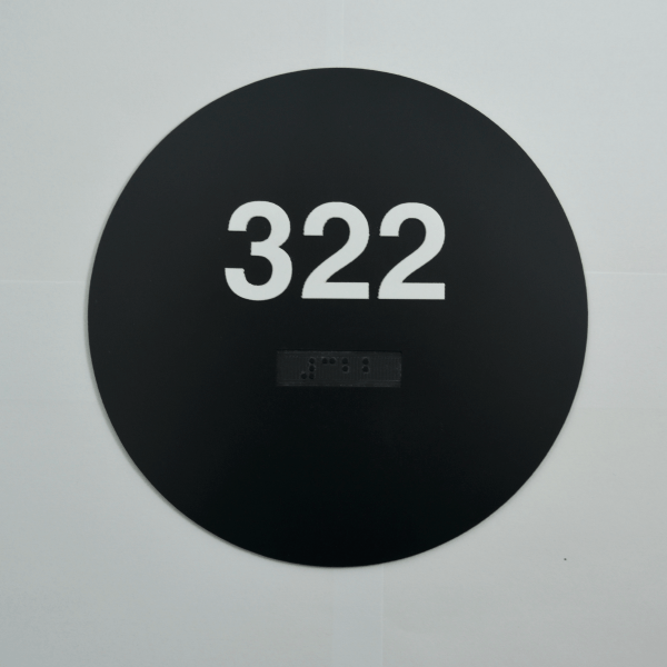 Circle Black ADA number sign braille